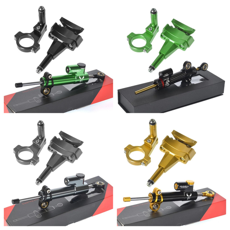 Steering Damper Stabilizer Kit Cnc - Pour Kawasaki 500 2024-support de moto