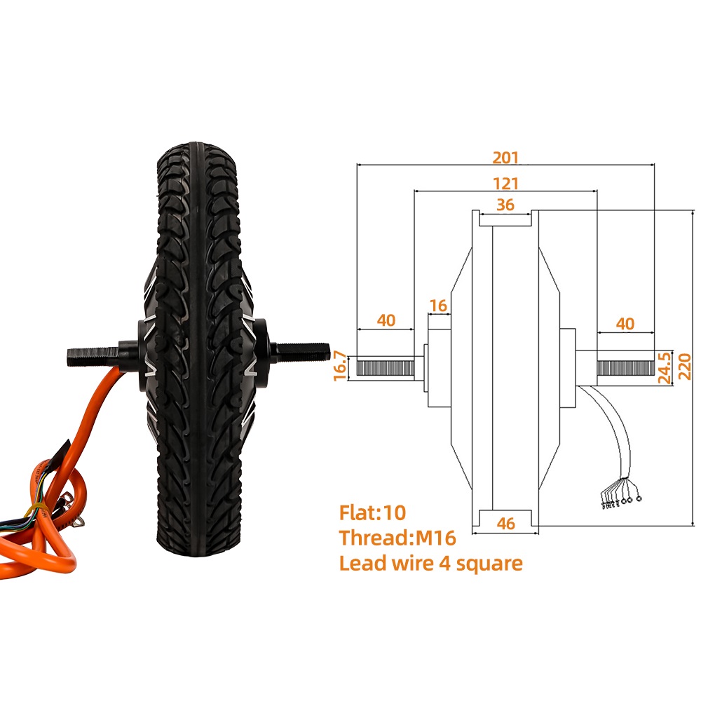 60V 5000W Brushless Hub Motor - Moteur de cyclomoteur à entraînement par