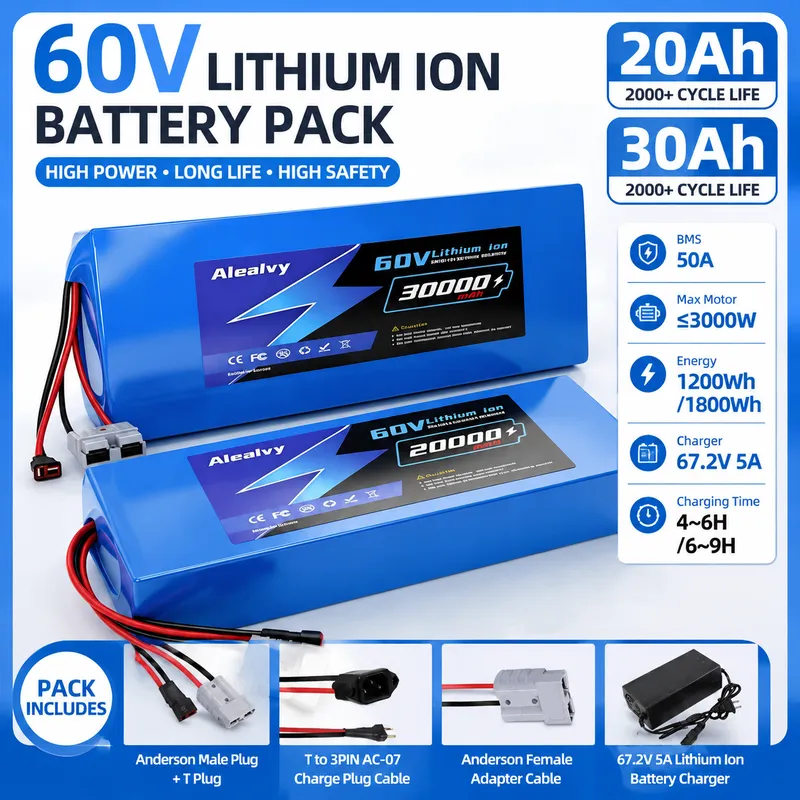 60V 30Ah 21700 Battery Pack - Batterie au lithium Aleaivy 60V 20AH