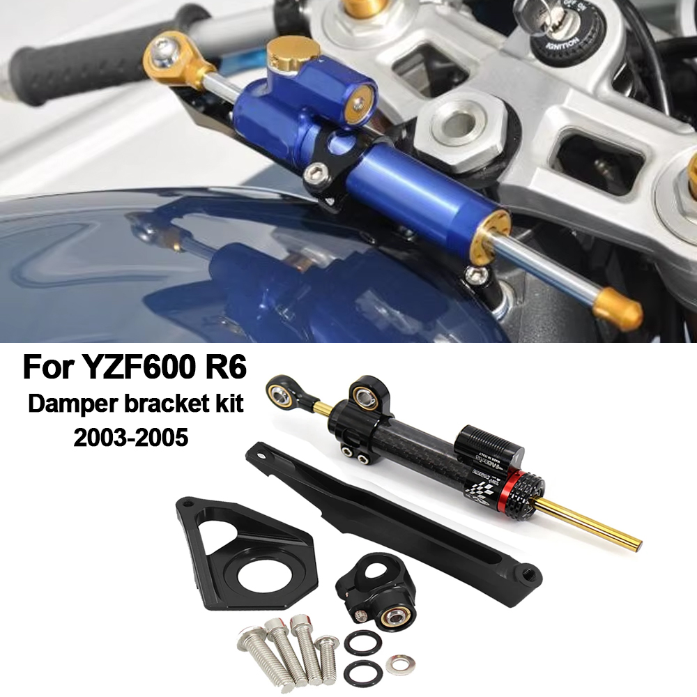 Steering Damper Stabilizer Kit Cnc - Pour YAMAHA YZF600 R6 2003-2005 accessoires