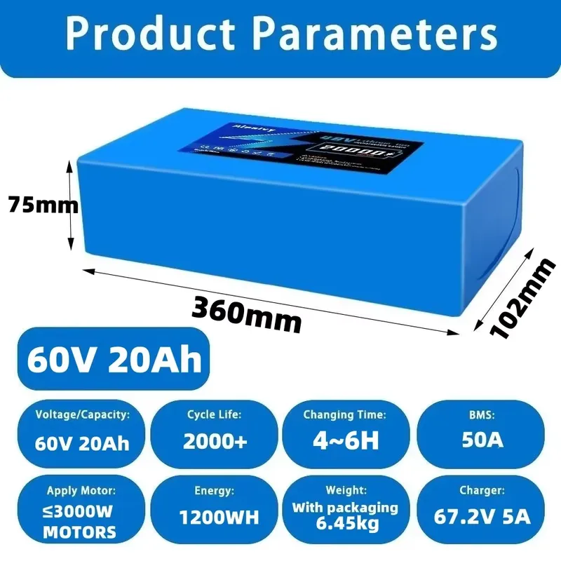 Batterie au lithium Aleaivy 60 - 60V 30Ah 21700 Battery Pack avis et prix