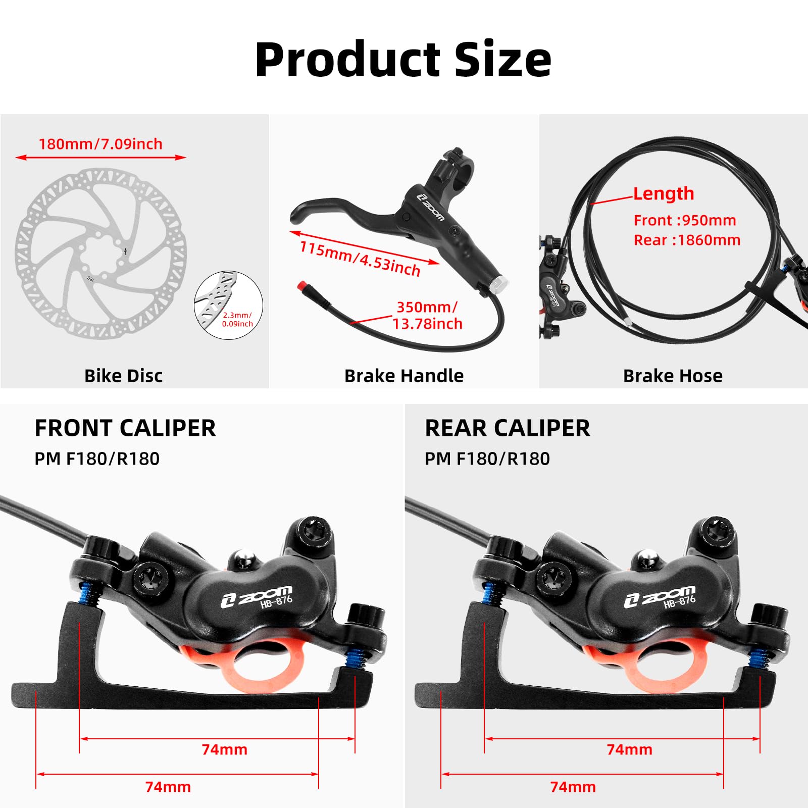 Kit de freins à disque hydraul - Zoom Hydraulic Brake 4 Piston E-Scooter avis et prix